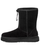 Boots fourrées en Velours de Cuir Classic Short Zipper noires