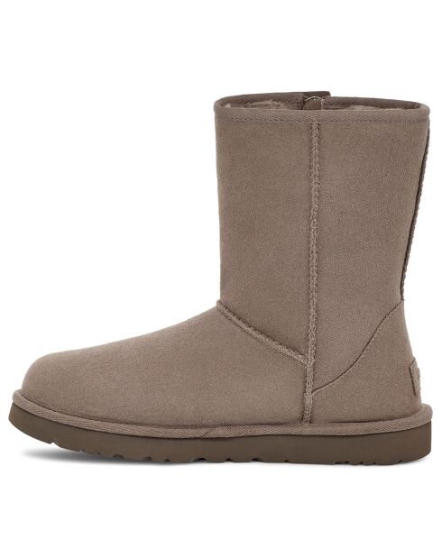 Boots fourrées en Velours de Cuir Classic Short Bailey taupe