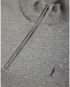 Pull zippé 100% Coton Mike gris