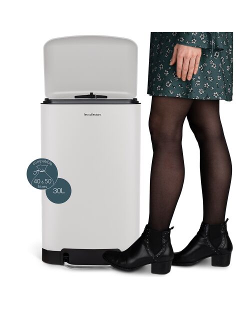 Poubelle pédale blanche - 30L
