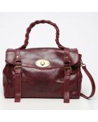 Sac à main en Cuir Elysa rouge bordeaux - 34.5x22x14 cm