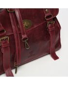 Sac à main en Cuir Elysa rouge bordeaux - 34.5x22x14 cm