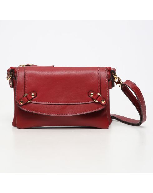 Pochette en Cuir de Vachette Joe bordeaux - 20x12.5x3 cm