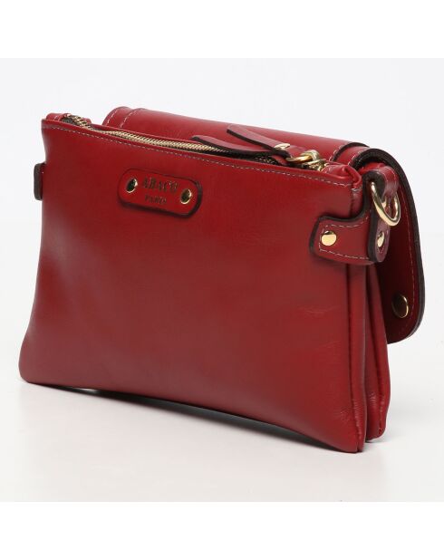 Pochette en Cuir de Vachette Joe bordeaux - 20x12.5x3 cm