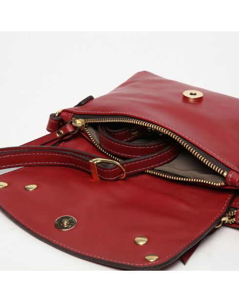 Pochette en Cuir de Vachette Joe bordeaux - 20x12.5x3 cm