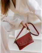 Pochette en Cuir de Vachette Joe bordeaux - 20x12.5x3 cm