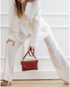 Pochette en Cuir de Vachette Joe bordeaux - 20x12.5x3 cm