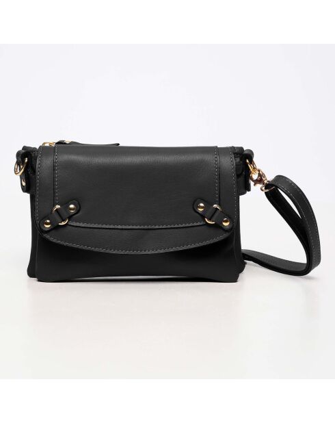 Pochette en Cuir de Vachette Joe noir - 20x12.5x3 cm
