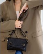 Pochette en Cuir de Vachette Joe noir - 20x12.5x3 cm