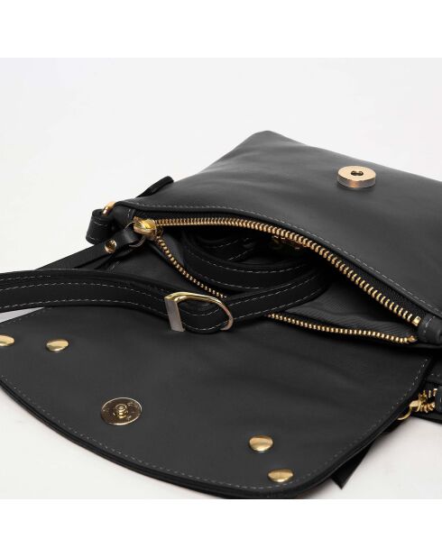 Pochette en Cuir de Vachette Joe noir - 20x12.5x3 cm