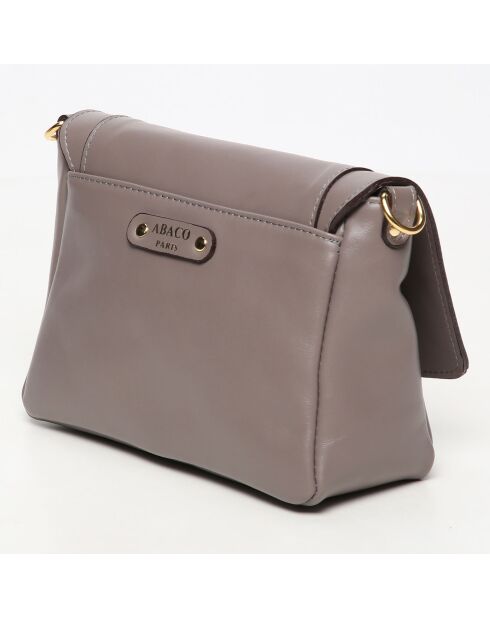 Sac bandoulière en Cuir de Vachette Gaby taupe - 21x15x7 cm