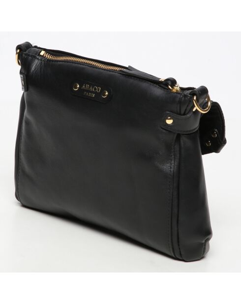 Sac bandoulière en Cuir de Vachette Giulia noir - 23.5x19.5x3 cm