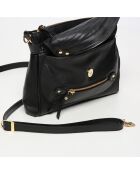 Sac bandoulière en Cuir de Vachette Giulia noir - 23.5x19.5x3 cm