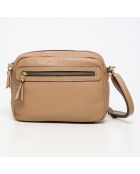 Maelys Schultertasche aus camelfarbenem Rindsleder - 22,5x7x16 cm