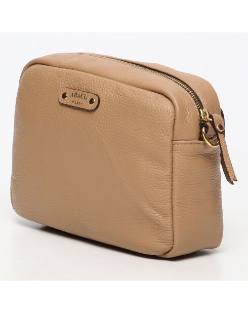 Maelys Schultertasche aus camelfarbenem Rindsleder - 22,5x7x16 cm