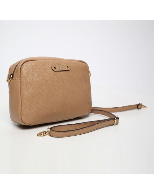 Maelys Schultertasche aus camelfarbenem Rindsleder - 22,5x7x16 cm