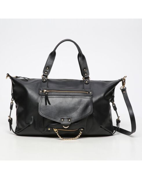 Odelia Handtasche aus schwarzem Rindsleder - 40x27x12 cm