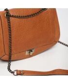 Sac bandoulière en Cuir d'Agneau Joyce java cognac - 27x22x8 cm