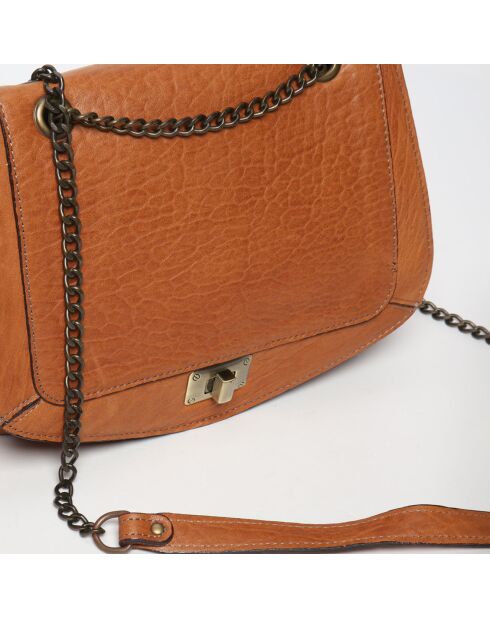 Sac bandoulière en Cuir d'Agneau Joyce java cognac - 27x22x8 cm