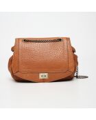 Sac bandoulière en Cuir d'Agneau Joyce java cognac - 27x22x8 cm