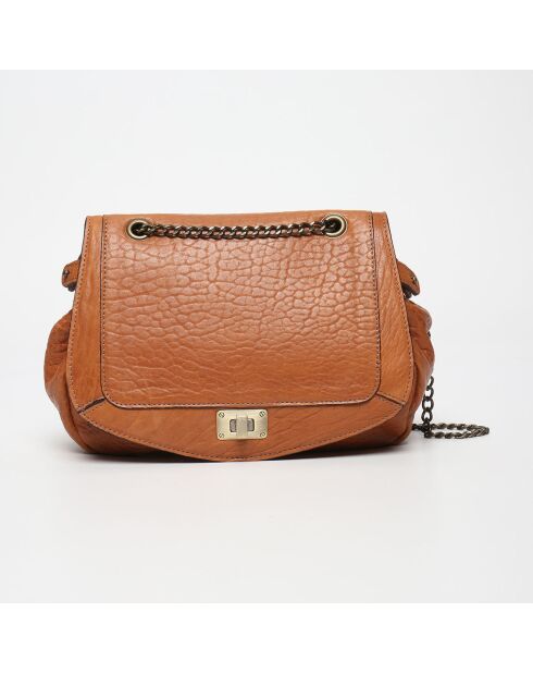 Sac bandoulière en Cuir d'Agneau Joyce java cognac - 27x22x8 cm