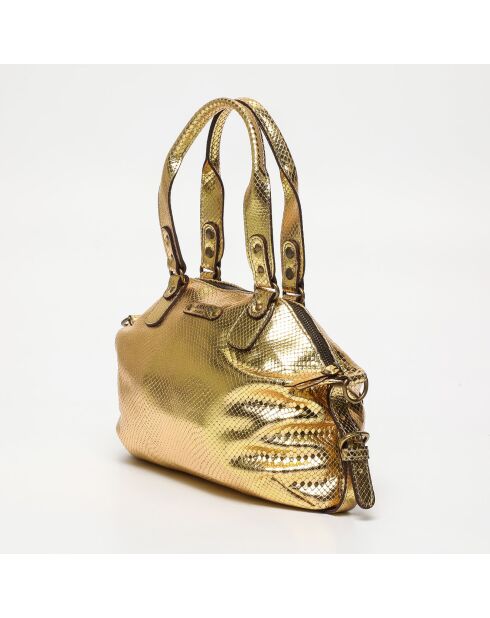 Sac à main en Cuir de Vachette Mini Odelia doré - 29x22x3 cm