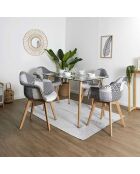 2 Fauteuils Patchwork blanc/gris/marron - 59x85x63.8 cm