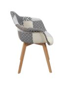 2 Fauteuils Patchwork blanc/gris/marron - 59x85x63.8 cm