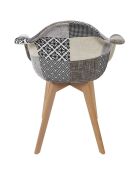 2 Fauteuils Patchwork blanc/gris/marron - 59x85x63.8 cm