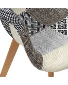 2 Fauteuils Patchwork blanc/gris/marron - 59x85x63.8 cm