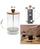 Cafetiere à Piston Verre Acacia transparente - 14x19x9.6 cm