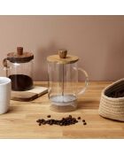 Cafetiere à Piston Verre Acacia transparente - 14x19x9.6 cm