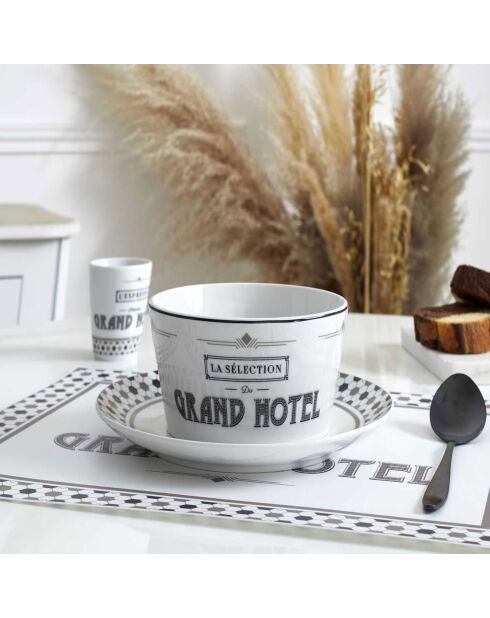 2 Coupelles Grand Hotel blanc/noir - 14x7x14 cm