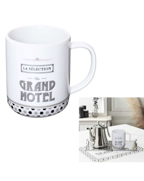 2 Mugs Grand Hotel blanc/noir - 30 cl