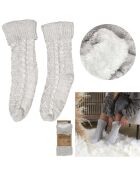 Chaussettes Tressées Sherpa grises - 42x2x11 cm