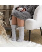 Chaussettes Tressées Sherpa grises - 42x2x11 cm