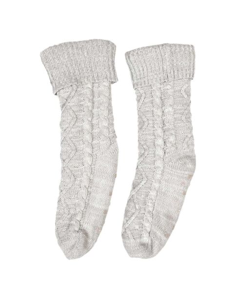 Chaussettes Tressées Sherpa grises - 42x2x11 cm