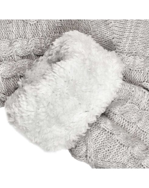 Chaussettes Tressées Sherpa grises - 42x2x11 cm