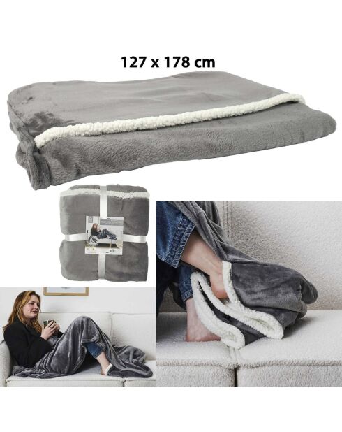 Plaid gris - 180x130 cm