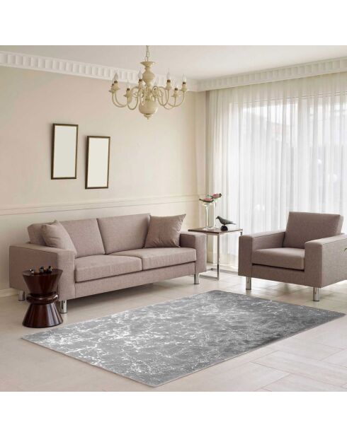 Tapis Imitation Fourrure gris/argenté - 120x170 cm