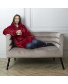 Sweat à Capuche Interieur Sherpa rouge - 118x85x2 cm
