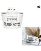 2 Coupelles Grand Hotel blanc/noir - 14x7x14 cm