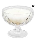 2 Bougies Parfumées coupelle Iris - 1 Mèche clair - 12x10x12 cm