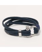 Blauwe leren armband