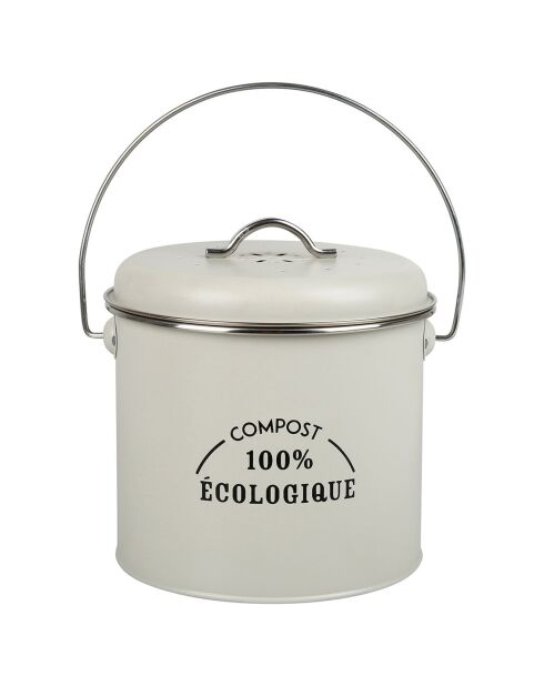 Boîte à compost Trouvaille de grand-mère beige - D. 16x25 cm