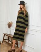 Robe Pauline kaki/noir