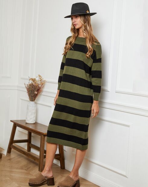 Robe Pauline kaki/noir
