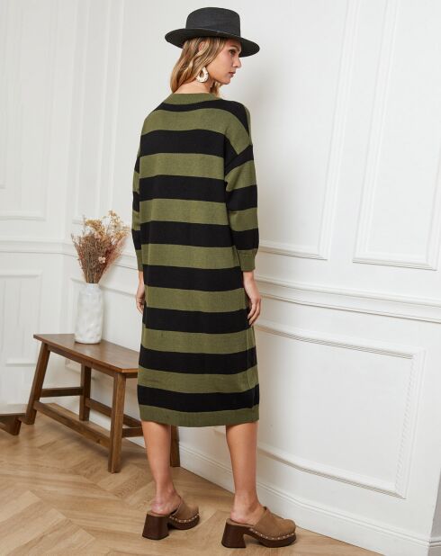 Robe Pauline kaki/noir
