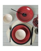 Service de table en céramique noir/rouge/blanc- 18 pièces