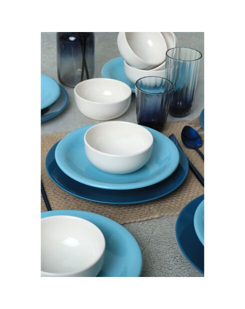 Service de table en céramique  bleu/blanc - 18 pièces